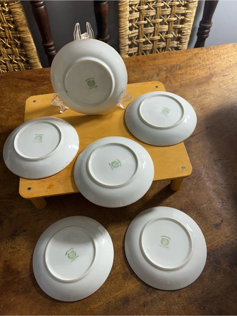 Vintage Chikatamachi By Noritake 6 Tea Cup Plates/ Set Made In Japan Hand Painte